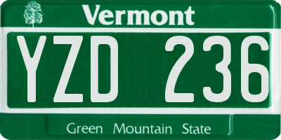 VT license plate YZD236