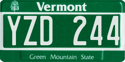 VT license plate YZD244
