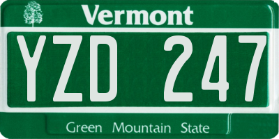 VT license plate YZD247