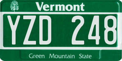 VT license plate YZD248