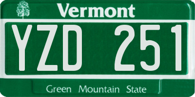 VT license plate YZD251