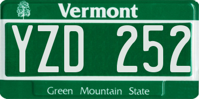 VT license plate YZD252