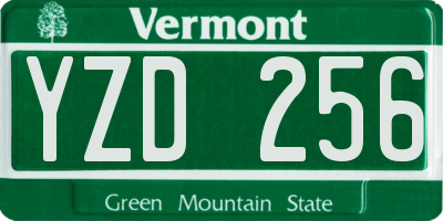 VT license plate YZD256