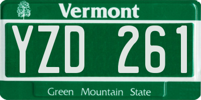 VT license plate YZD261