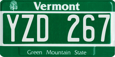 VT license plate YZD267