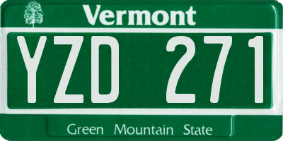 VT license plate YZD271