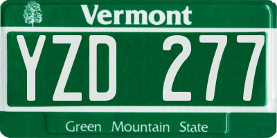 VT license plate YZD277