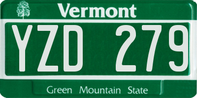 VT license plate YZD279