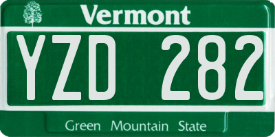 VT license plate YZD282