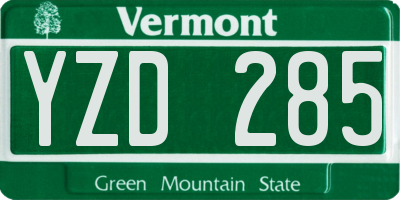 VT license plate YZD285