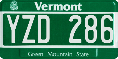 VT license plate YZD286