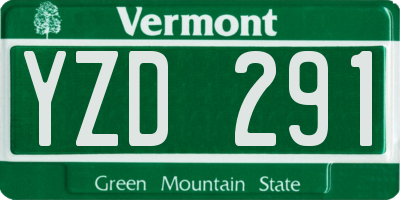 VT license plate YZD291