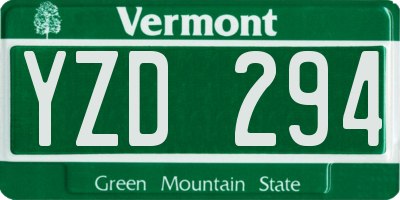VT license plate YZD294