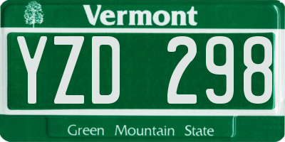 VT license plate YZD298