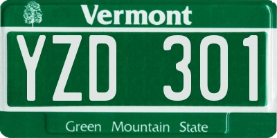 VT license plate YZD301