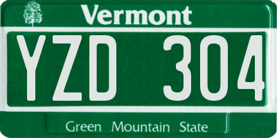 VT license plate YZD304