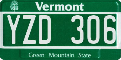 VT license plate YZD306