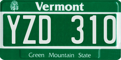 VT license plate YZD310