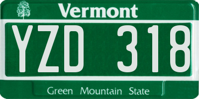 VT license plate YZD318