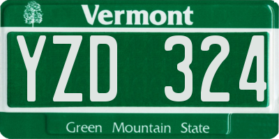 VT license plate YZD324