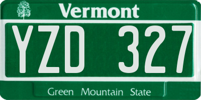 VT license plate YZD327