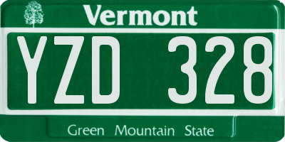 VT license plate YZD328