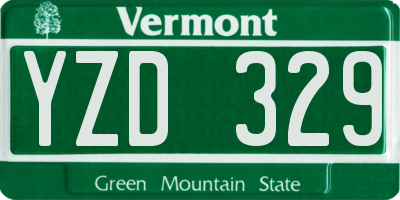 VT license plate YZD329