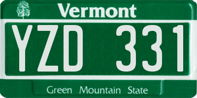 VT license plate YZD331