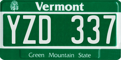 VT license plate YZD337