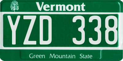 VT license plate YZD338