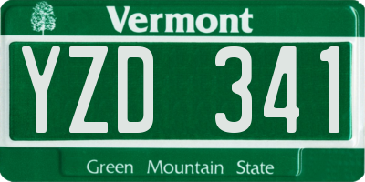 VT license plate YZD341