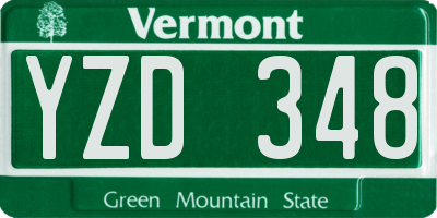 VT license plate YZD348