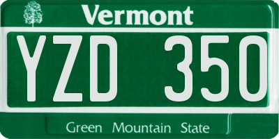 VT license plate YZD350