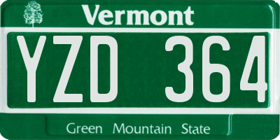 VT license plate YZD364