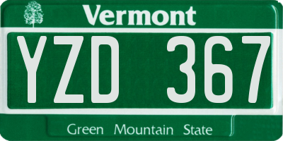 VT license plate YZD367