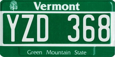 VT license plate YZD368