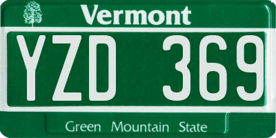 VT license plate YZD369