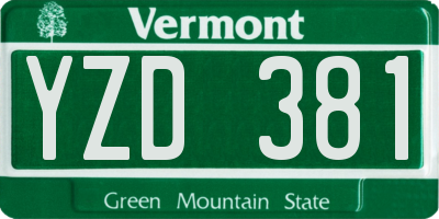 VT license plate YZD381