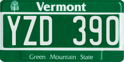 VT license plate YZD390