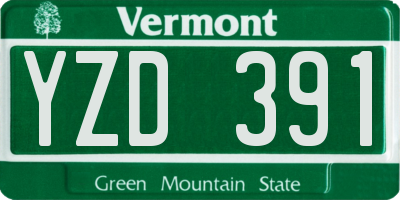 VT license plate YZD391