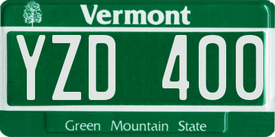 VT license plate YZD400