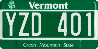 VT license plate YZD401