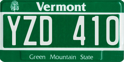 VT license plate YZD410