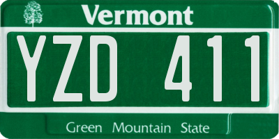VT license plate YZD411