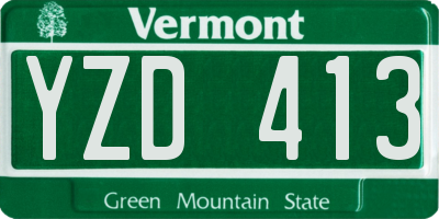 VT license plate YZD413