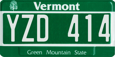 VT license plate YZD414