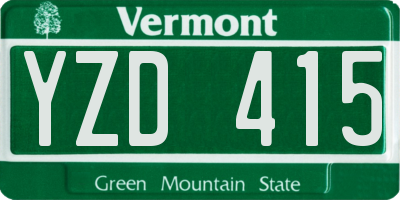 VT license plate YZD415