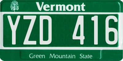 VT license plate YZD416