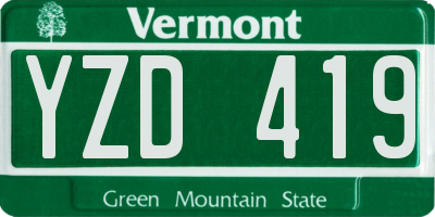 VT license plate YZD419