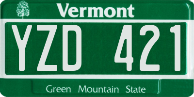 VT license plate YZD421